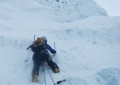 Winter meets in Scotland are hut based. Climbing here on Beinn an Dothaidh